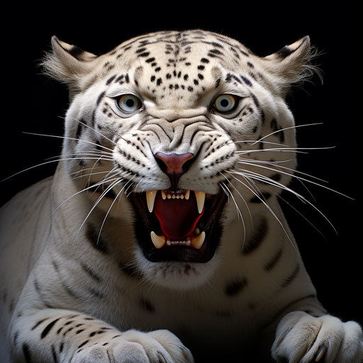 Free white jaguar wall clock, animated gifs style, black, hd, dark brown and red, National Geographic photo, dynamic pose, album covers