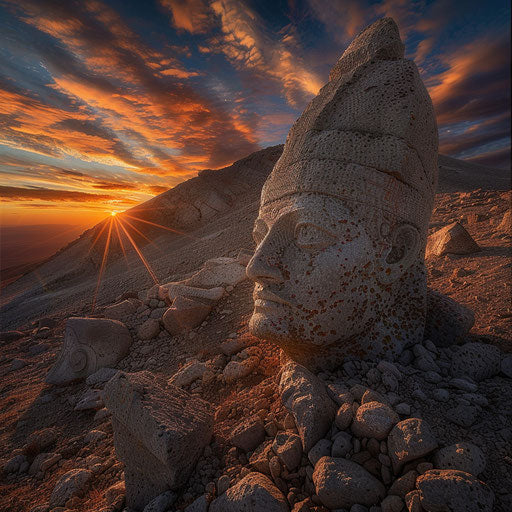 Nemrut at vibrant sunset