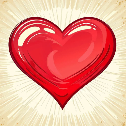 Cartoon red heart, in the style of #screenshotsaturday, eye-catching