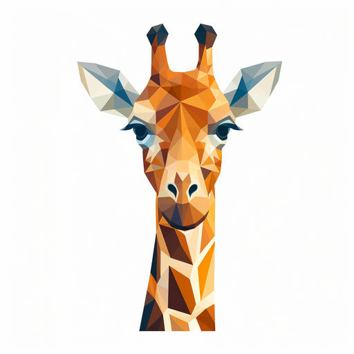 Giraffe illustration in Minimalist style, on white background