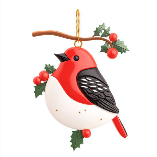 3D Christmas images in photorealistic style with flat white background, isolated clipart