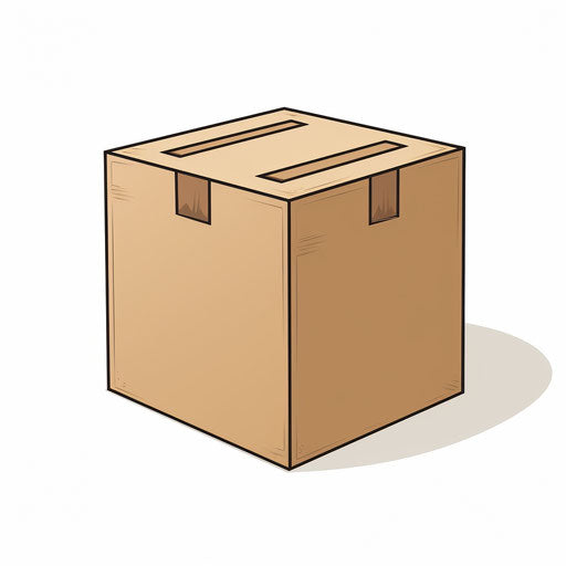 Minimalist box illustration on white background