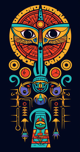 Egyptian ankh cross with circle and eye, womancore style