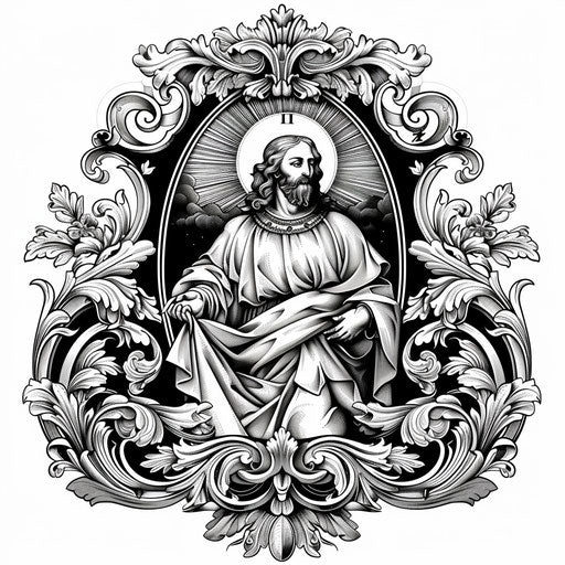 Classical clipart style flat tattoo sketch of the Beatitudes