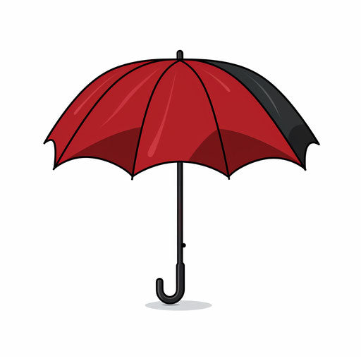 Minimalist Umbrella on White Background