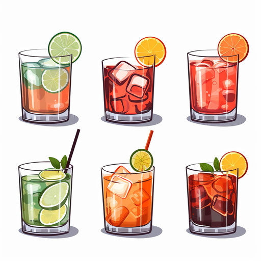 Minimalist drinks illustration on a white background