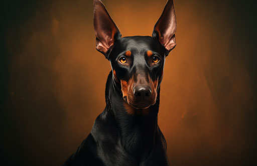 Black doberman, light brown and black style