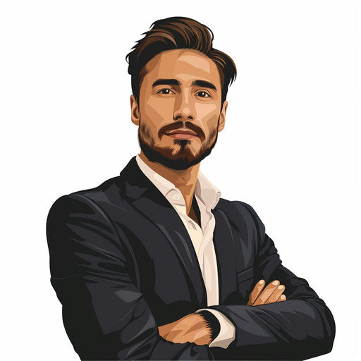 Photo realistic entrepreneur clipart on white background
