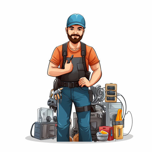 Minimalist electrician clipart on white background