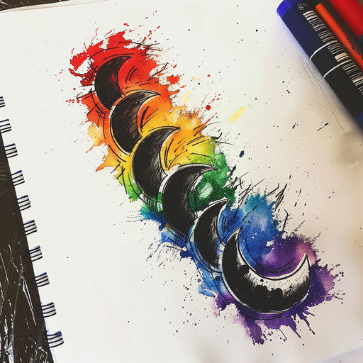 Lunar phases in pride flag colors