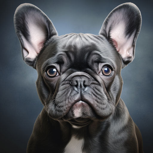 Old french bulldog in dark, warm tones