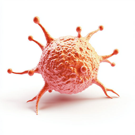 3D cancer on flat white background, isolated clipart