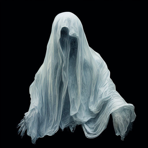 Drawing of a ghost, animated GIF style, thick texture