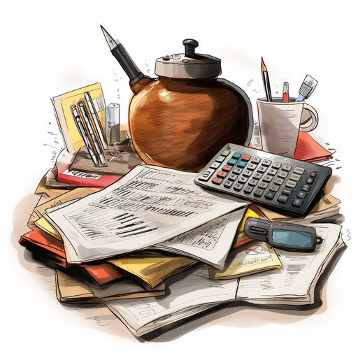 Tax image in the style of Chiaroscuro Art, on a white background