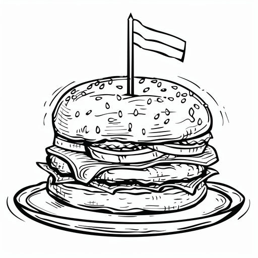 Flag in a burger