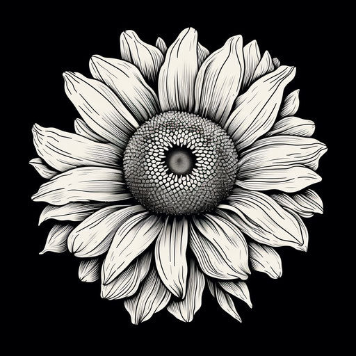 Big sunflower in flowerpunk style