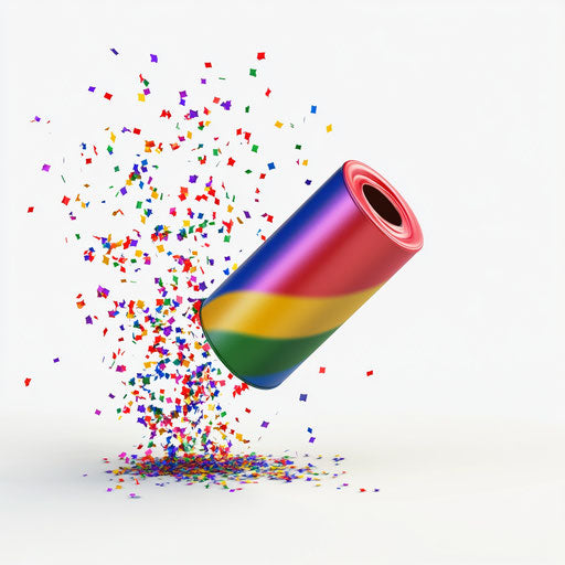 Realistic party poppers clipart, high resolution, isolated