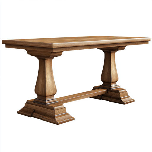 Realistic clipart of dining table, high resolution, isolated