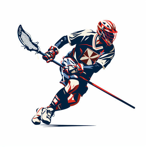Minimalist style lacrosse clipart on white background