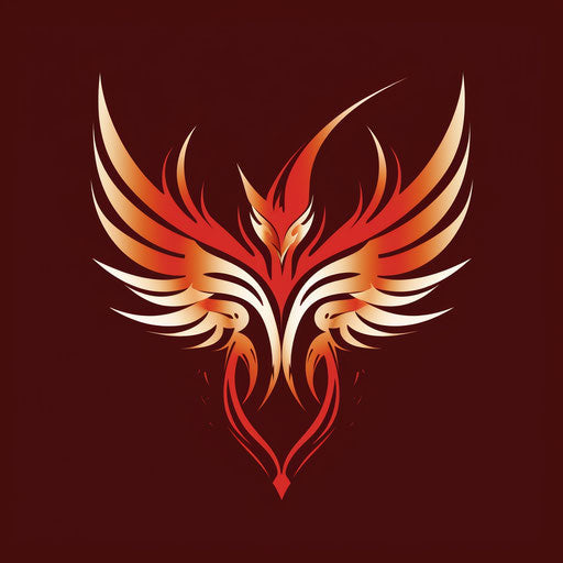 Phoenix symbol with horns in graphic design