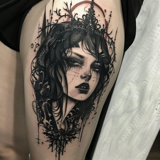 Female tattoos with dark surrealism