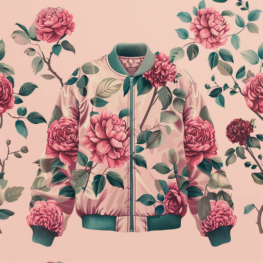 Realistic jacket on dusky rose background