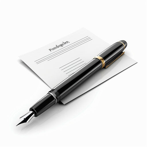 Contract clipart in photo realistic style with flat background