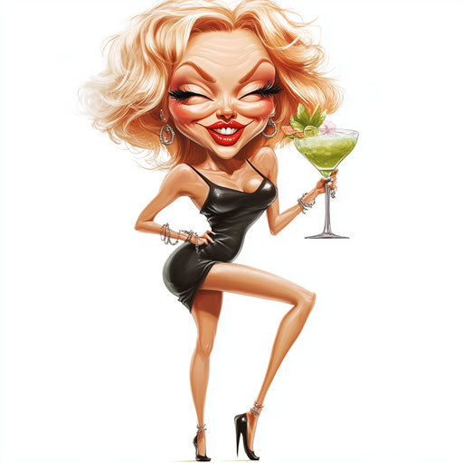 Memorable Margarita Caricature Clipart for Corporate Branding