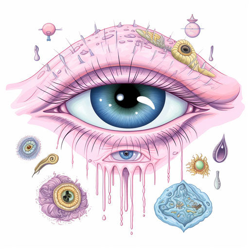Clipart of the five senses in Pastel Colors Art style, on white background
