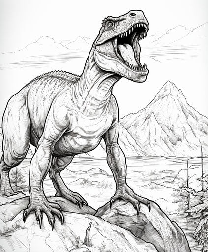 Tyrannosaur dinosaur coloring pages for toddlers