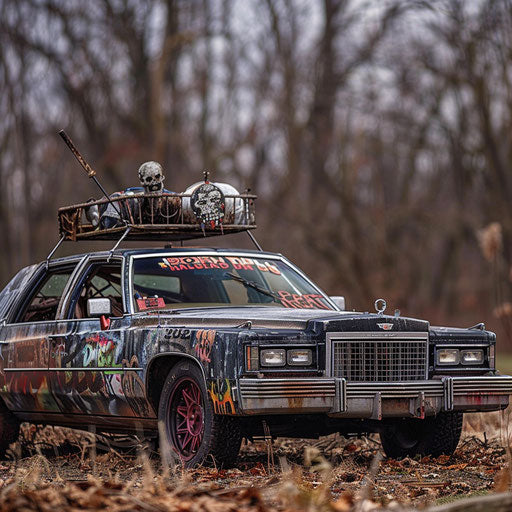 Customized Cadillac for zombie apocalypse