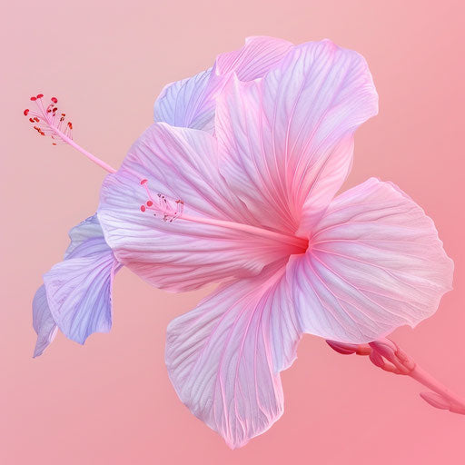 Pink clipart in photorealistic style with flat random background, vibrant tones and enhanced clarity