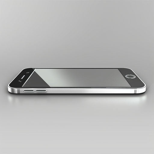 Flat silver background with realistic mobile phone clipart