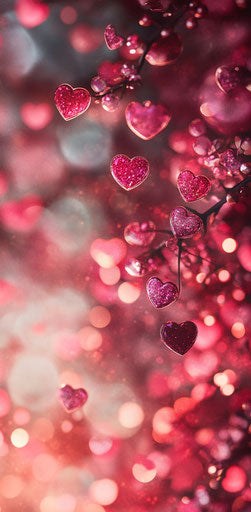 Heart-shaped light for love in pink and red