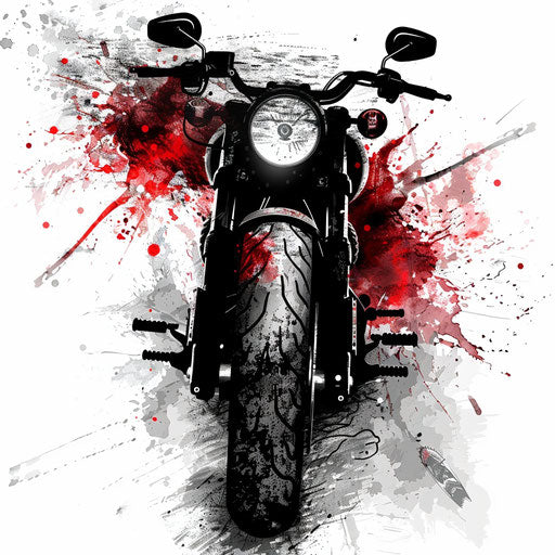 Punk rock inspired motorcycle tattoo design