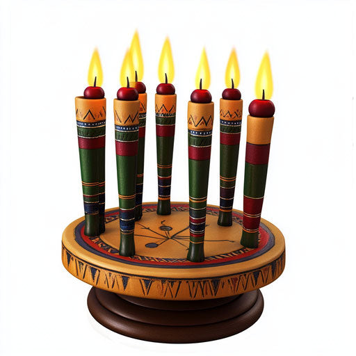 Realistic clipart of a Kwanzaa Kinara, high resolution, isolated