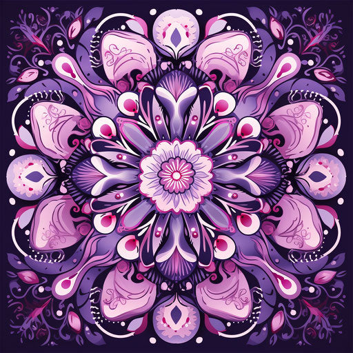 Abstract mandala pattern in purple and pink