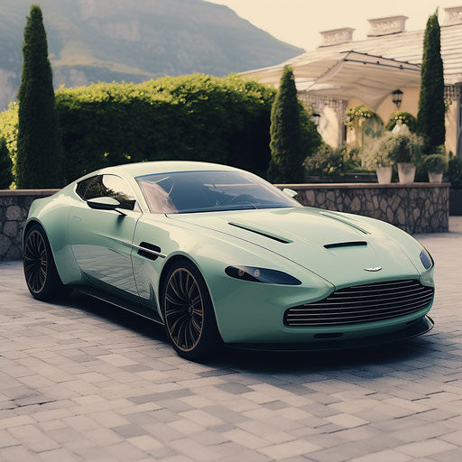 Aston Martin Dv5: Vintage Poster Style