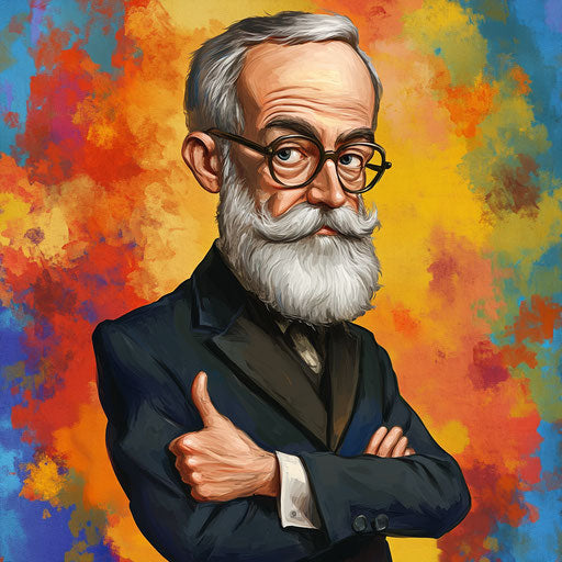 Bold Wilhelm Wundt Caricature Clipart for Advertising Campaigns