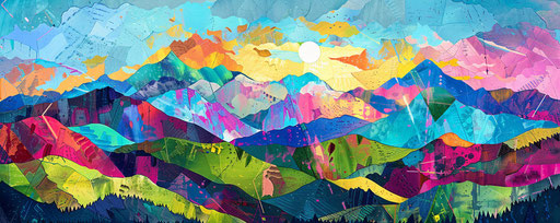 Poster blue mountains cute beautiful style