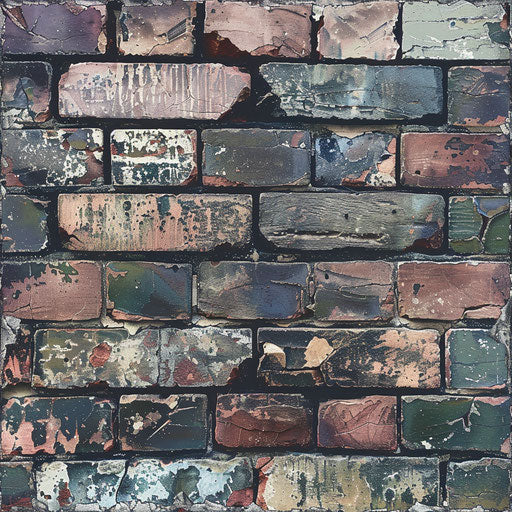 Brick wall clipart with flat random background and delicate lines