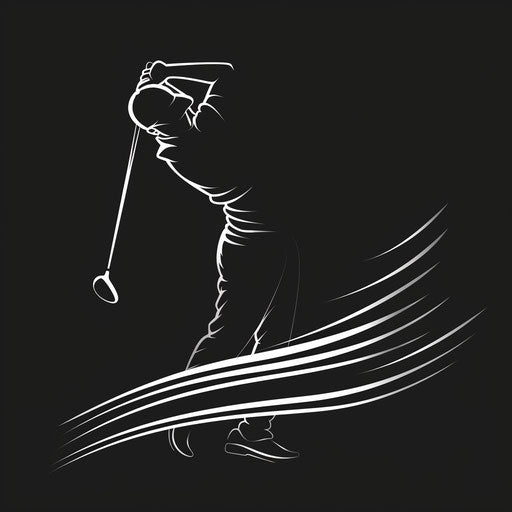 Chic golf logo with a stylish golfer silhouette