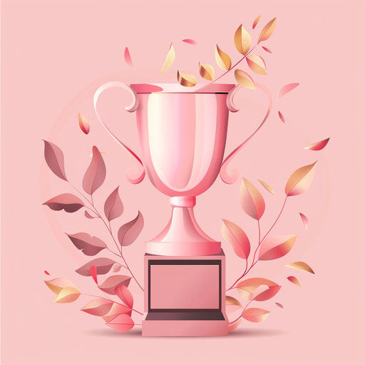 Realistic award on dusky rose background