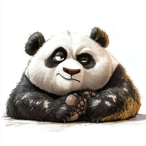Humorous Panda Caricature Clipart for Editorial Content
