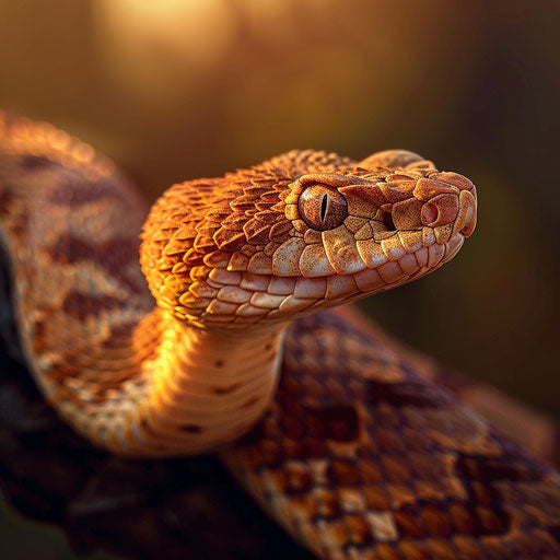Copperhead snake in the morning light, Roeselien Raimond style