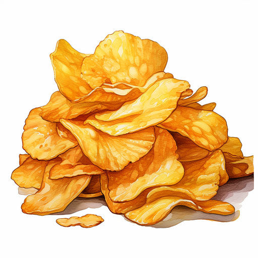 Chips clipart in the style of oil painting