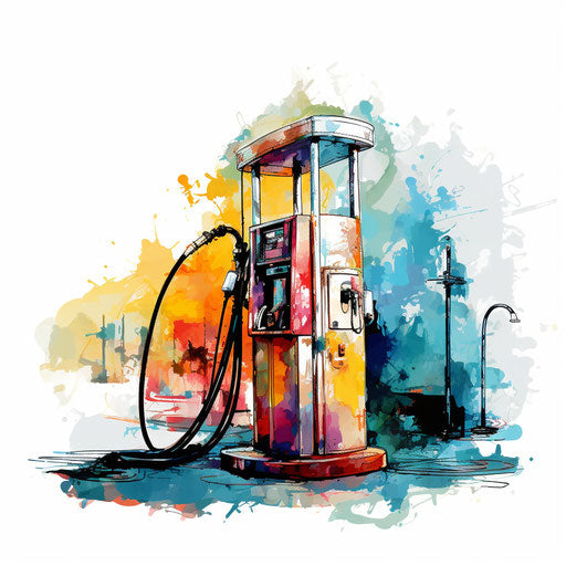 Gas illustration in the style of Impressionistic Art
