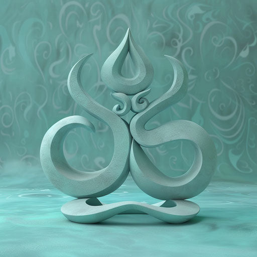 Realistic clipart on flat, serene aqua background