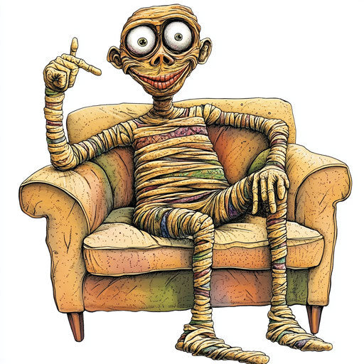 Colorful Mummy Caricature Clipart Art