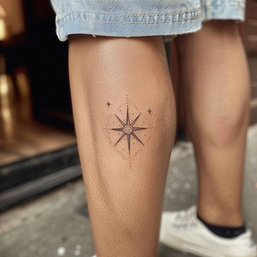 Simple star fine line tattoo